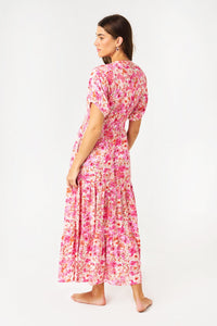 Primrose the Label Ava-Rose Midi Dress (Pink Floral)
