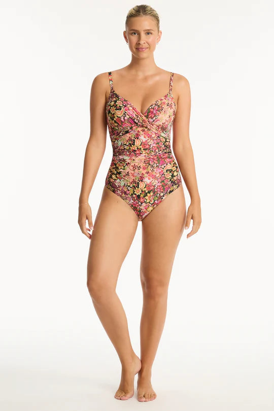 Sea Level Wildflower Twist Front DD/E One Piece (Pink)