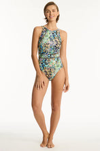 Load image into Gallery viewer, Sea Level Wildflower High Neck One Piece (Sea)
