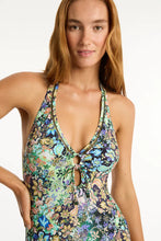Load image into Gallery viewer, Sea Level Wildflower Keyhole Halter One Piece (Sea)
