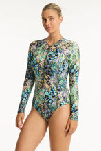 Load image into Gallery viewer, Sea Level Wildflower Long Sleeve One Piece (Sea)

