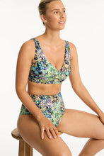 Load image into Gallery viewer, Sea Level Wildflower G Cup Cross Front Bra Top (Sea)
