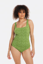Load image into Gallery viewer, Togs Chiseled Green Square Neck One Piece Swimsuit (Green)
