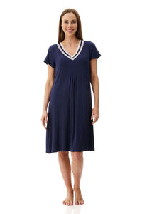 Givoni 6LE71  Short Sleeve Short Nightie (Navy)