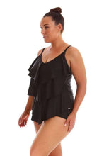 Load image into Gallery viewer, CAPRIOSCA CP9709 3 TIER RUFFLE TANKINI TOP (BLACK)
