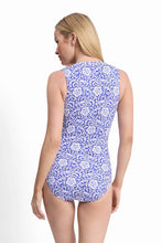Load image into Gallery viewer, Jantzen Destiny Active Zip Front Mastectomy Friendly One Piece (Cobalt Blue)
