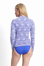 Load image into Gallery viewer, Jantzen Destiny Long Sleeve Mastectomy Friendly Rashie (Cobalt Blue)
