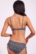 Load image into Gallery viewer, Piha Fleur Minuit Slim Tie Underwire Bikini Top (Black)
