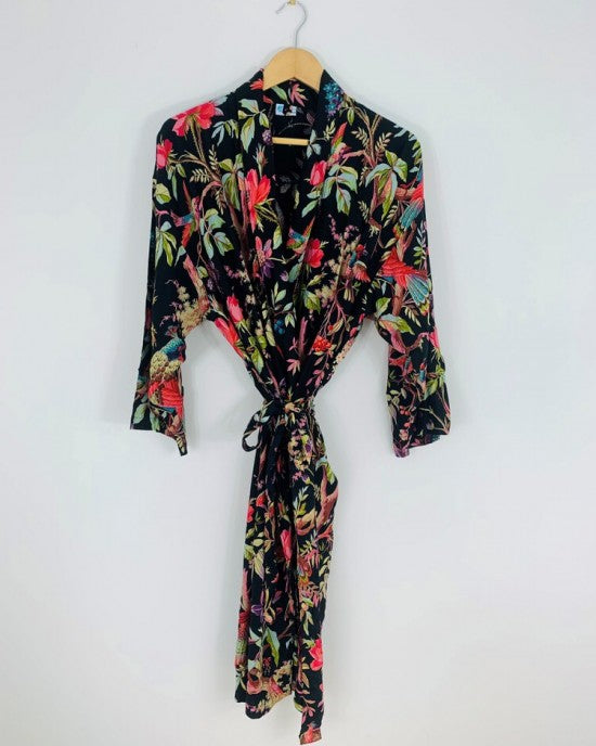 Floressents Paradise Diamond Kimono Robe (Black)