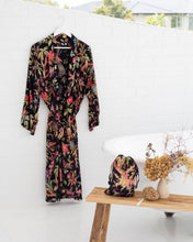Load image into Gallery viewer, Floressents Paradise Diamond Kimono Robe (Black)
