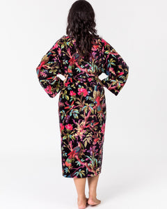Floressents Paradise Cotton Velvet Kimono (Black)