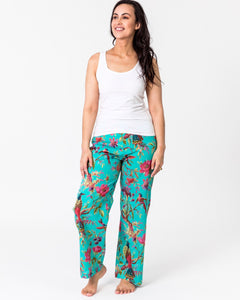 Floressents Cotton Paradise Lounge Pants with pockets (Aqua Green)