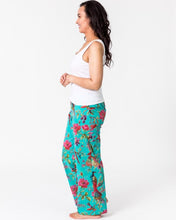 Load image into Gallery viewer, Floressents Paradise Lounge Pants with pockets (Black)(Aqua Green)
