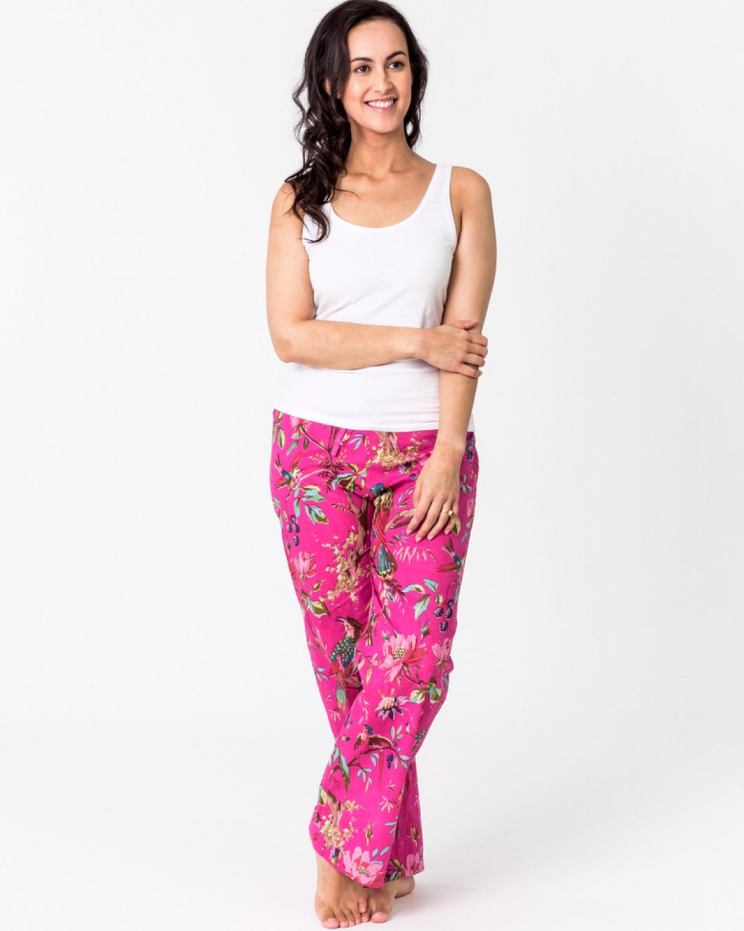 Floressents Cotton Paradise Lounge Pants with pockets (Hot Pink)