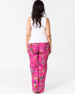 Floressents Cotton Paradise Lounge Pants with pockets (Hot Pink)