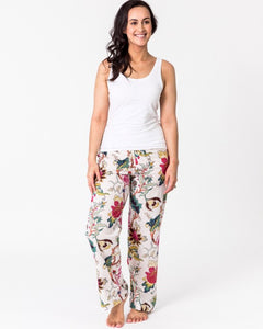 Floressents Cotton Lounge Pants Tree of Life (White )(Indigo) (Pale Aqua)