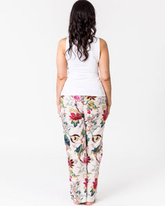 Floressents Cotton Lounge Pants Tree of Life (White )(Indigo) (Pale Aqua)