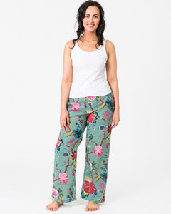 Floressents Cotton Lounge Pants Tree of Life (White )(Indigo) (Pale Aqua)