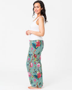 Floressents Cotton Lounge Pants Tree of Life (White )(Indigo) (Pale Aqua)