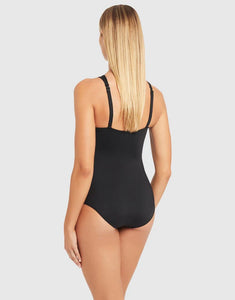 Sea Level  Eco Essentials High Neck Multifit One Piece Swimsuit (Black)