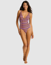 Load image into Gallery viewer, Sea Level Tessera Chain Link Longline One Piece (Blue)
