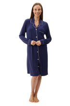 Load image into Gallery viewer, Givoni 7LE93 -  Sleepshirt With Piping (Navy)
