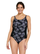 Load image into Gallery viewer, Zoggs Jumera Chlorine Resistant Ruched Front swimsuit (Black)
