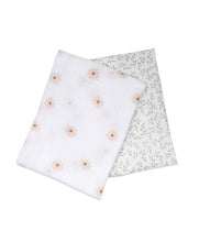 Load image into Gallery viewer, Lulujo Cotton Muslin Swaddles Gift Pack of 2 ( Daisies &amp; Greenery) (Blackbirds &amp; Mudcloth)
