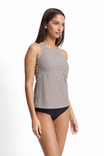 Load image into Gallery viewer, Sunseeker Geomath High Neck Mastectony Tankini Top Black
