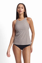 Load image into Gallery viewer, Sunseeker Geomath High Neck Mastectony Tankini Top Black
