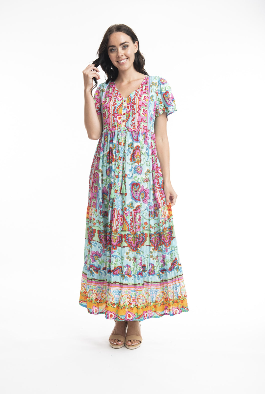 Orientique  61622 Varosha Maxi Dress (Turquoise)