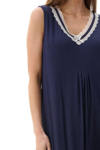 Givoni 6LE70 Sleeveless Short Nightie (Navy)