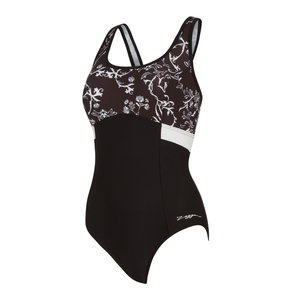 Zoggs Classique Dakota Swimsuit Chlorine Resistant (Black/White)