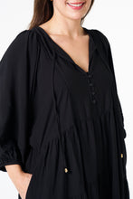 Load image into Gallery viewer, BOHO MATA MIDI DRESS (BLACK)
