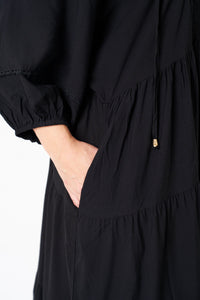 BOHO MATA MIDI DRESS (BLACK)