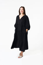 Load image into Gallery viewer, BOHO MATA MIDI DRESS (BLACK)
