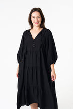 Load image into Gallery viewer, BOHO MATA MIDI DRESS (BLACK)
