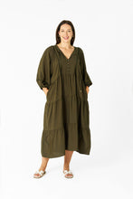 Load image into Gallery viewer, BOHO MATA MIDI DRESS (KHAKI)

