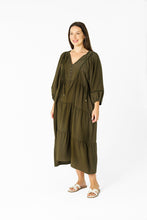 Load image into Gallery viewer, BOHO MATA MIDI DRESS (KHAKI)
