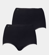 Load image into Gallery viewer, Triumph Sloggi Maxi 2 Pack   BLACK , FRESH POWDER, WHITE
