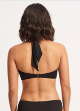 Load image into Gallery viewer, Seafolly Halter Bandeau Bikini Top (BLACK AND TRUE NAVY)
