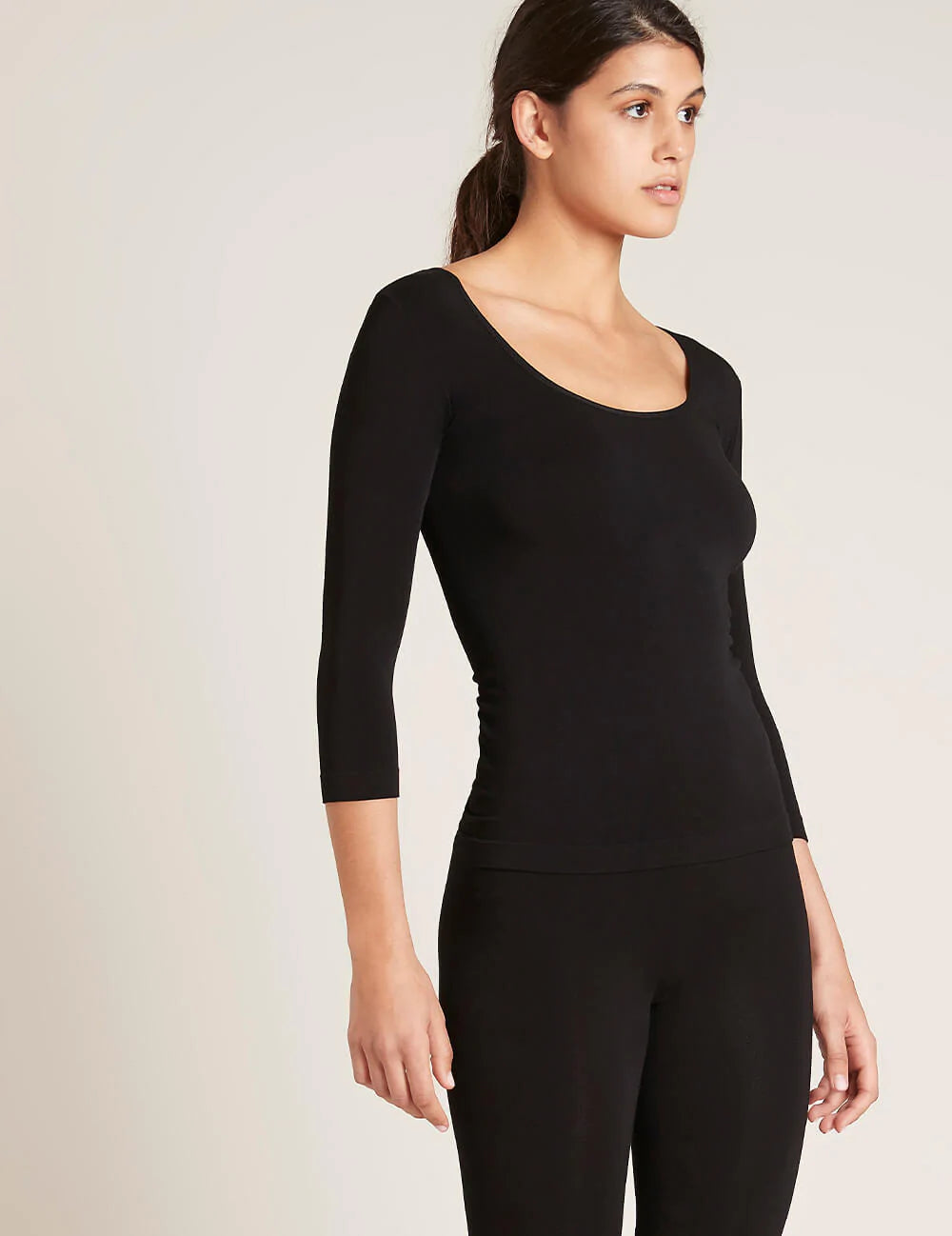 Boody 3/4 Sleeve Top (Black) (White)