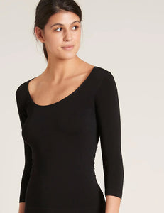 Boody 3/4 Sleeve Top (Black) (White)