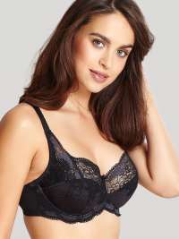 Panache Clara Full Stretch Lace Cup Bra (Charcoal/Black)