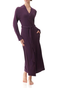 Givoni Mid Length Modal Wrap Gown  (Plum)