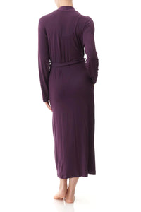 Givoni Mid Length Modal Wrap Gown  (Plum)