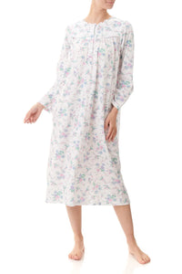 Givoni  9LP40L Leona Mid Length Nightie pink/blue floral