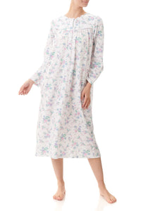 Givoni  9LP40L  Mid Length Nightie pink/blue floral