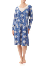 Load image into Gallery viewer, Givoni Tessa Floral Mid Length Nightie (Blue Floral)
