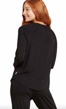 Load image into Gallery viewer, Boody Goodnight Raglan Sleep Bamboo Top (Black)
